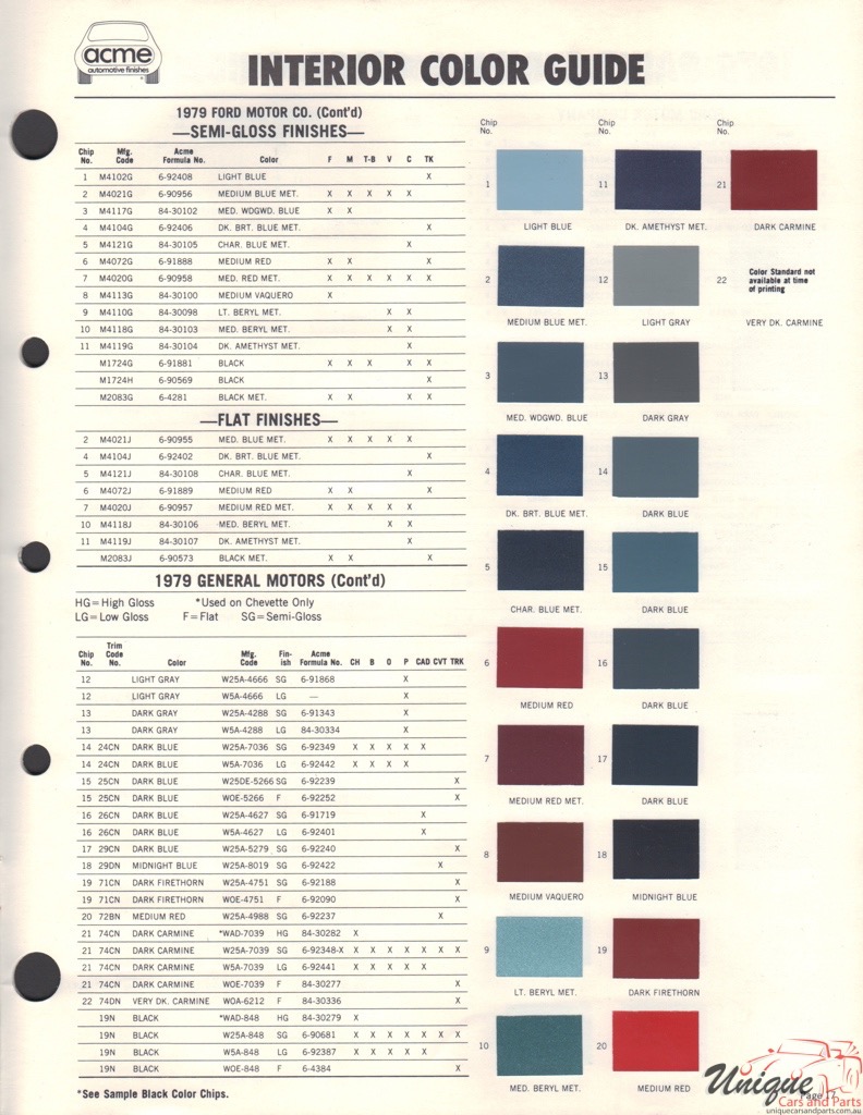 1979 General Motors Paint Charts Acme 4